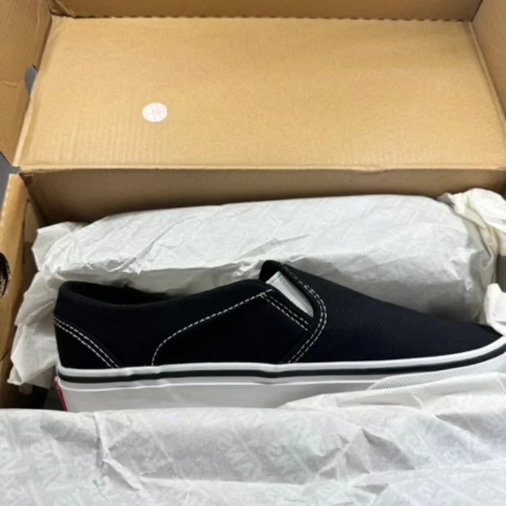 New in Box- Women's Vans Asher Slip-On Skate Shoes in Black Women's 7.5 - Picture 5 of 7
